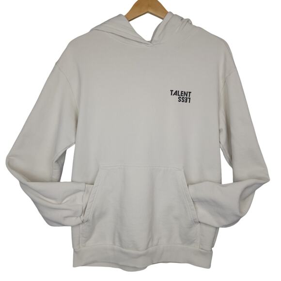 Talentless Men's Talentless Spellout Logo Hoodie Size Small White & Black - Picture 2 of 10